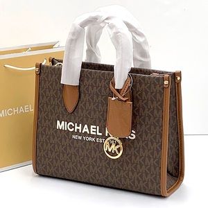 BEST PRICE 🔥Michael Kors Mirella Small Logo Crossbody Bag Brown signature color